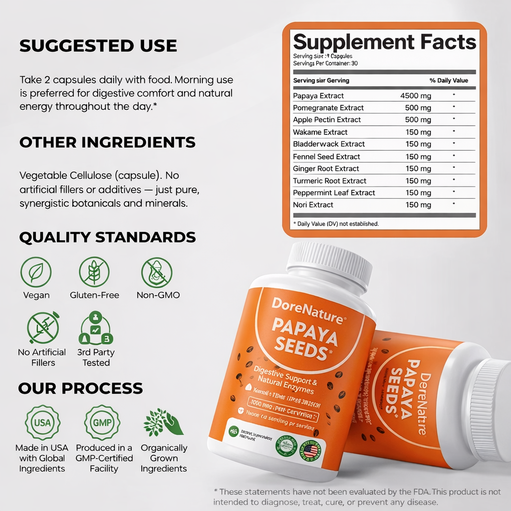 DoreNature™ Papaya Seeds – The Complete Gut Reset Formula